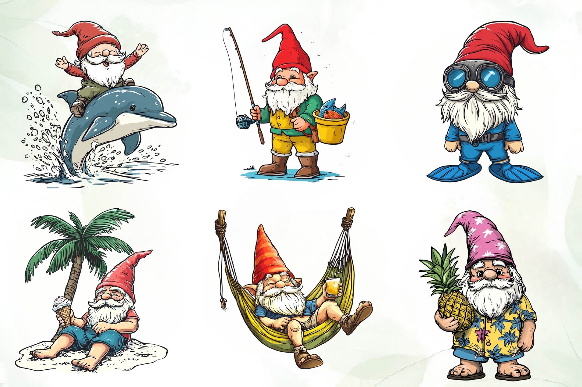 Summer Beach Gnome Clipart Bundle - CraftNest - Digital Crafting and Art
