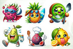Funny Fruit Clipart Bundle 2 - CraftNest - Digital Crafting and Art