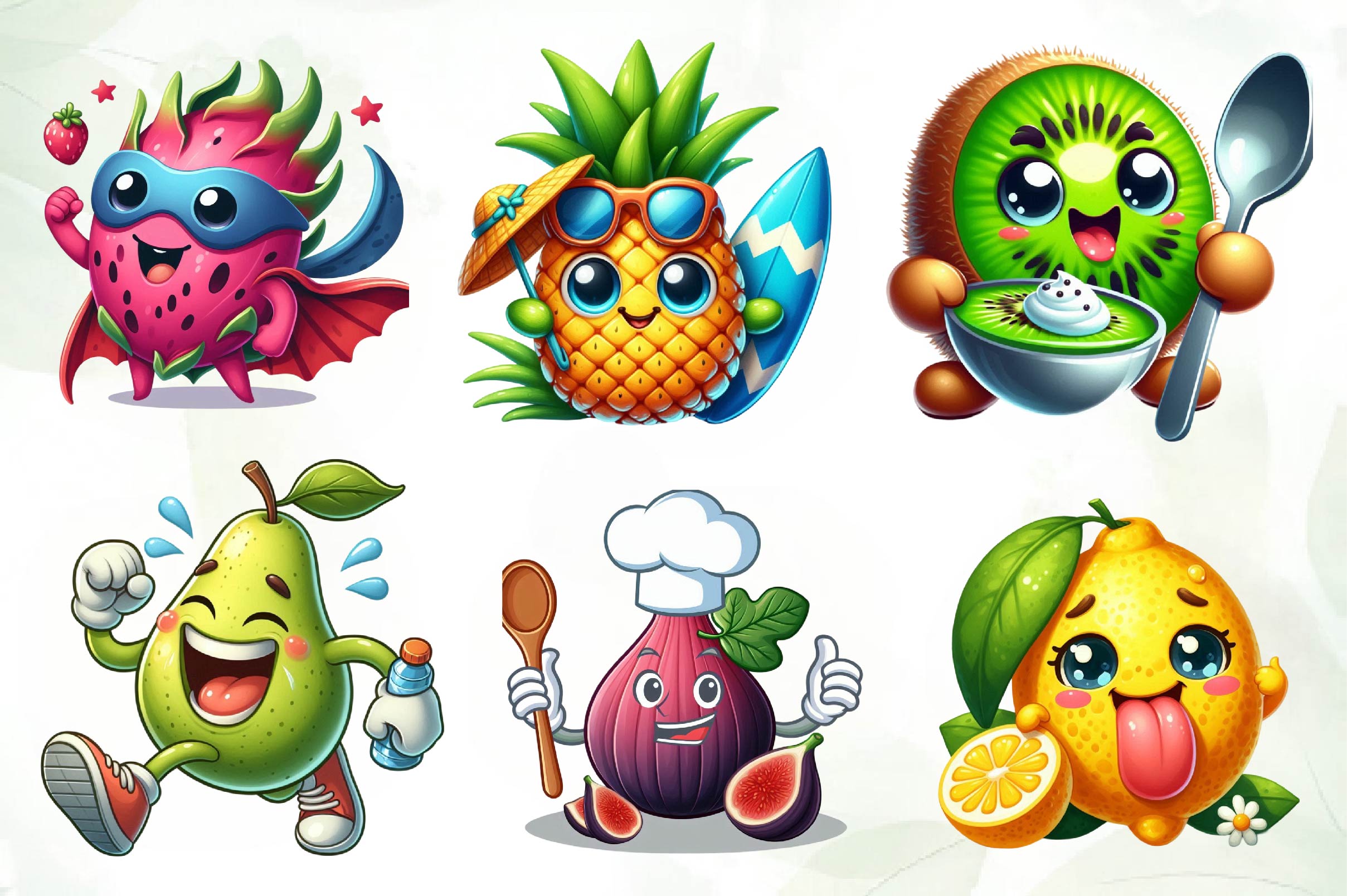 Funny Fruit Clipart Bundle 2 - CraftNest - Digital Crafting and Art