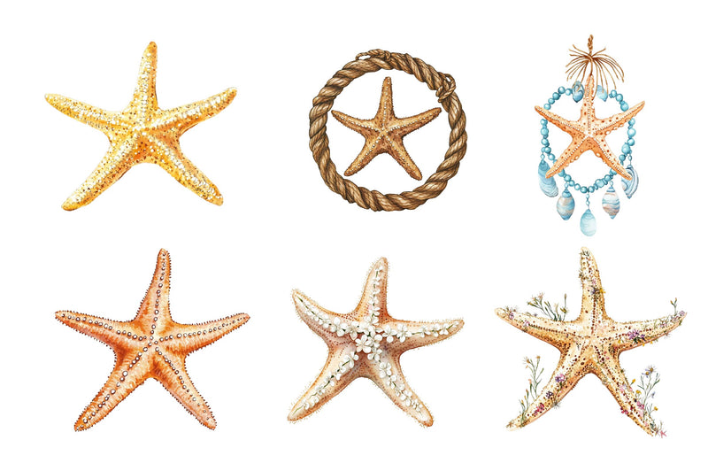 Summer Starfish Clipart Bundle - CraftNest - Digital Crafting and Art