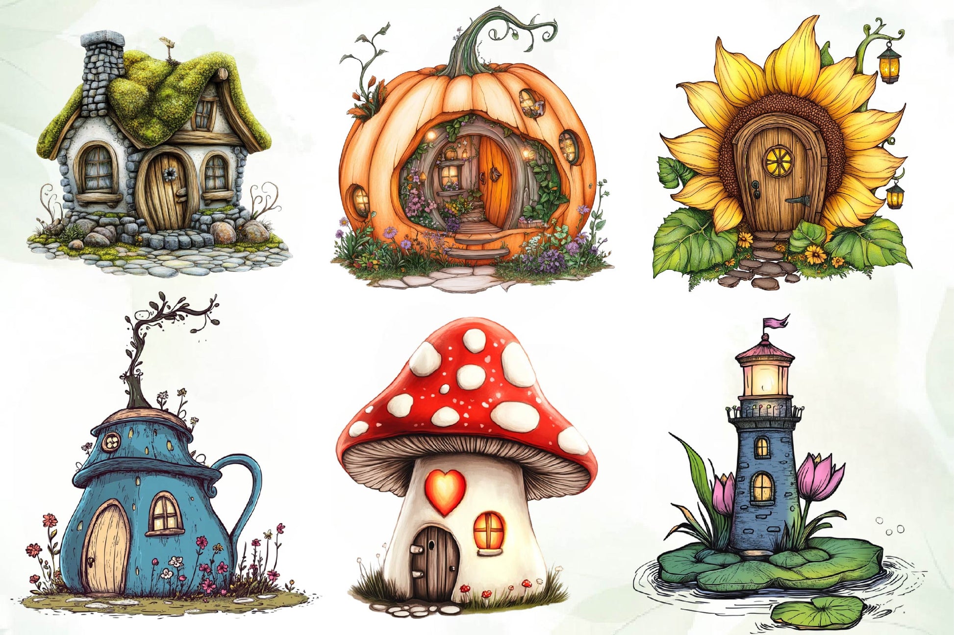 Fairy House Clipart Bundle - CraftNest - Digital Crafting and Art