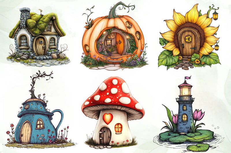 Fairy House Clipart Bundle - CraftNest - Digital Crafting and Art
