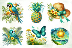 Tropical Spring Clipart Bundle 1 - CraftNest - Digital Crafting and Art