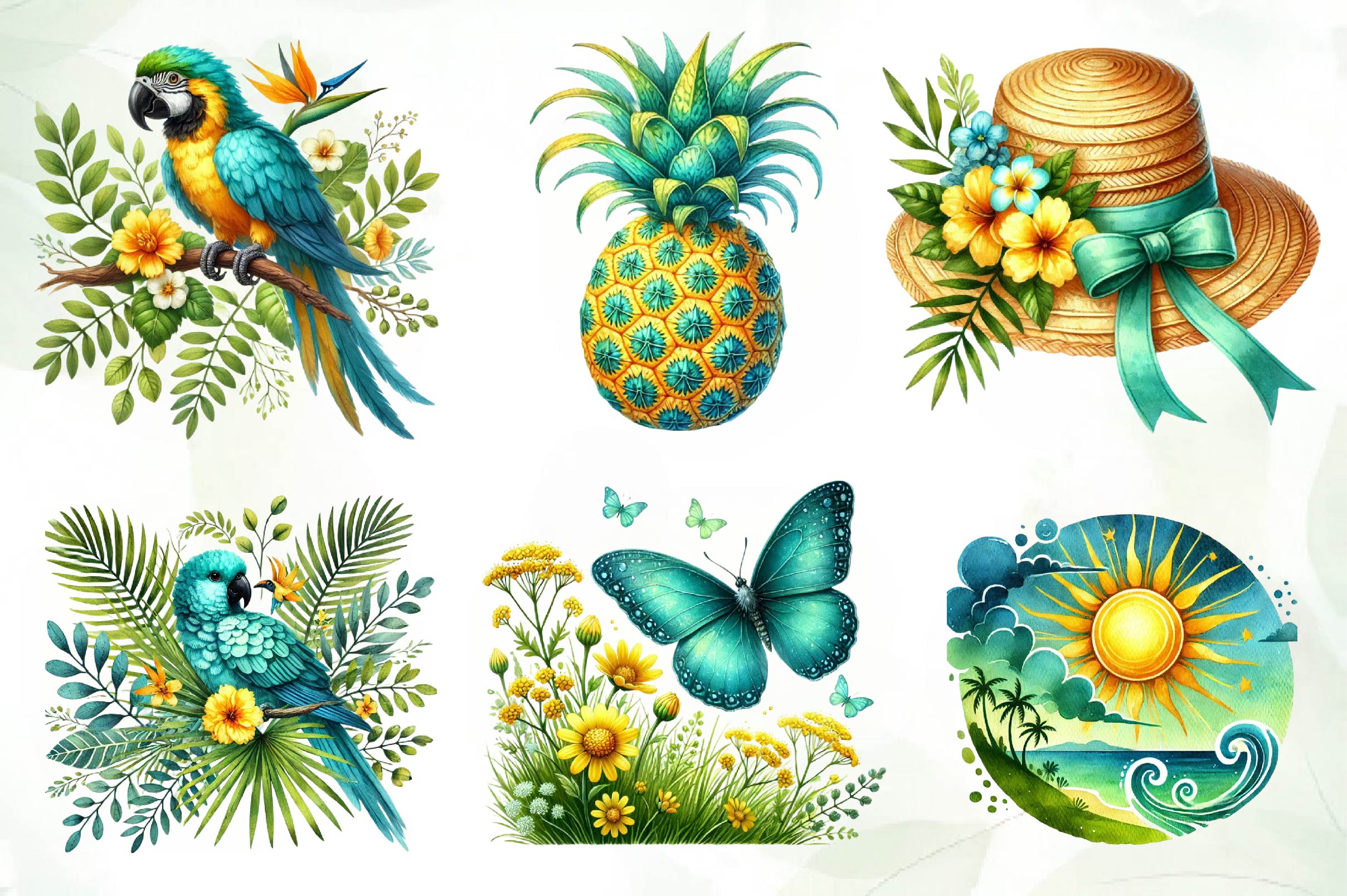 Tropical Spring Clipart Bundle 1 - CraftNest - Digital Crafting and Art