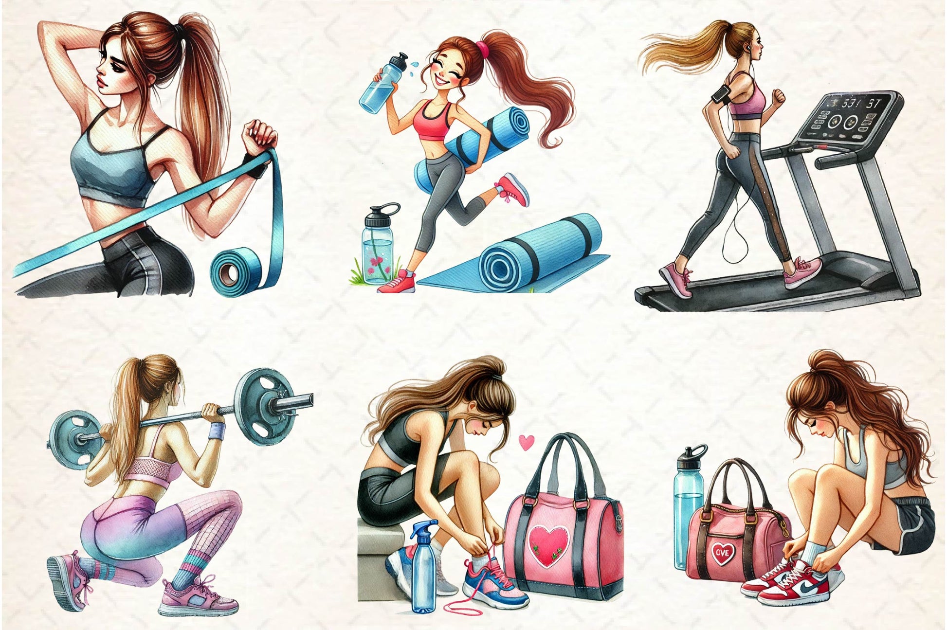 Gym Girl Clipart Bundle - CraftNest - Digital Crafting and Art