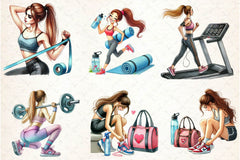 Gym Girl Clipart Bundle - CraftNest - Digital Crafting and Art