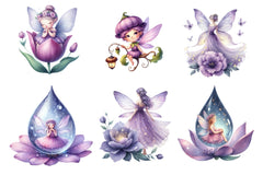 Garden Purple Fairies Clipart Bundle - CraftNest - Digital Crafting and Art