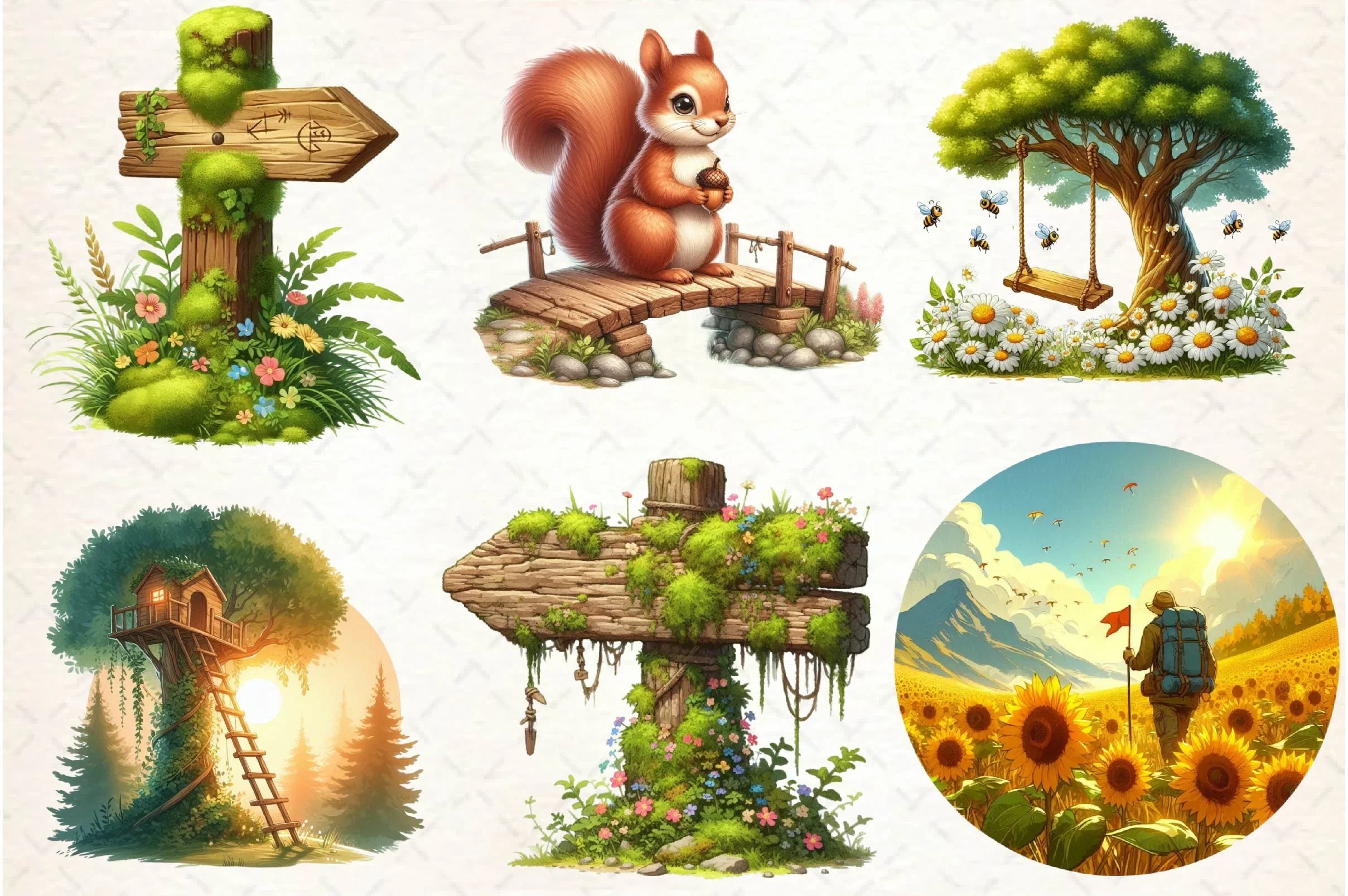 Summer Nature Walk Clipart Bundle 1 - CraftNest - Digital Crafting and Art