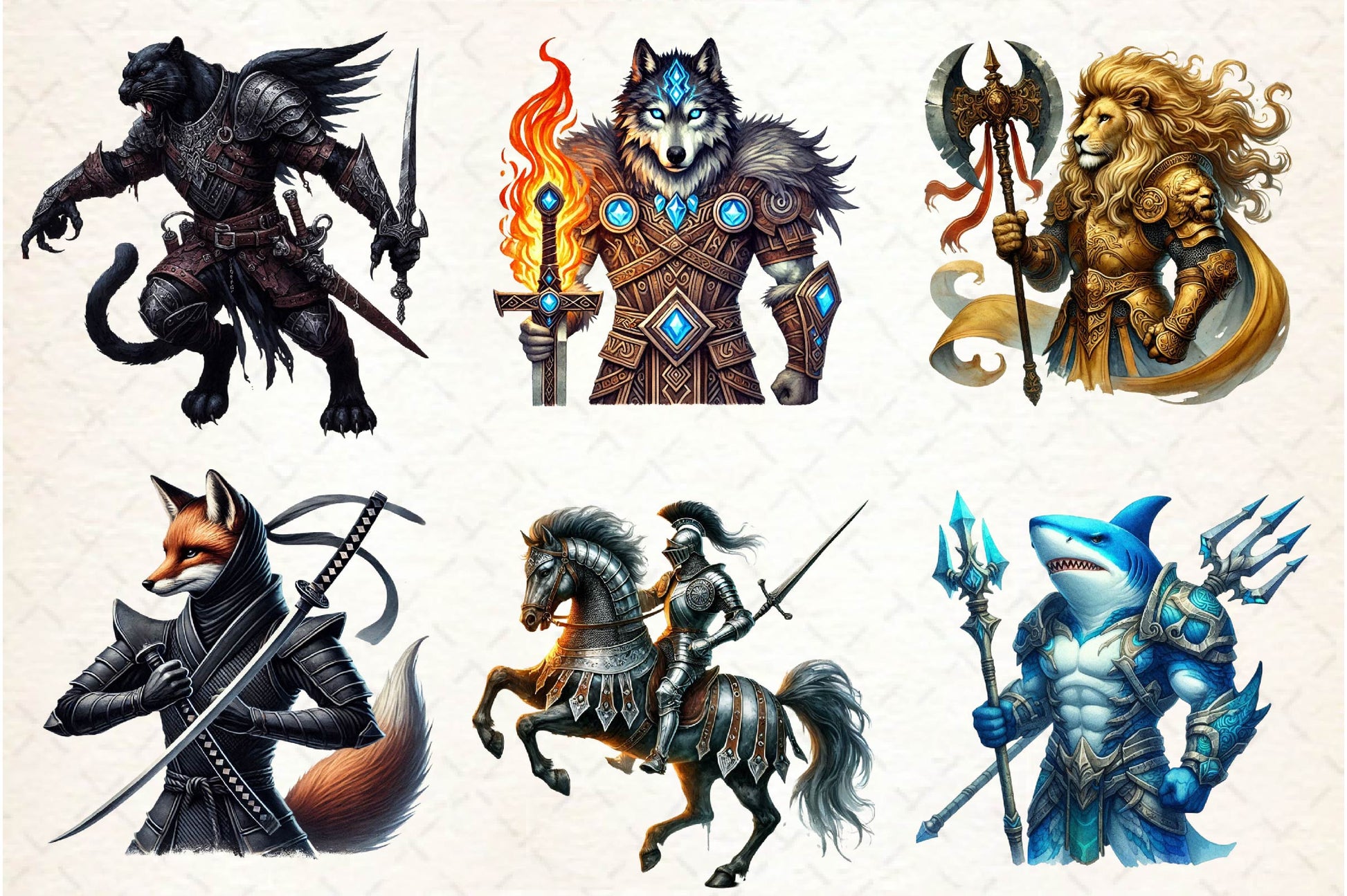 Epic Warrior Animals Clipart Bundle - CraftNest - Digital Crafting and Art