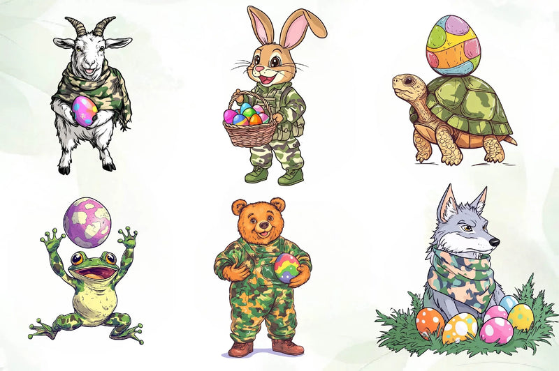 Egg Hunter Camo Animal Clipart Bundle - CraftNest - Digital Crafting and Art