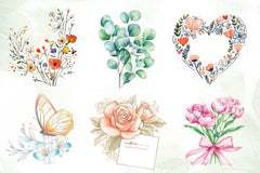 Delicate Mothers Day Card Clipart Bundle - CraftNest - Digital Crafting and Art