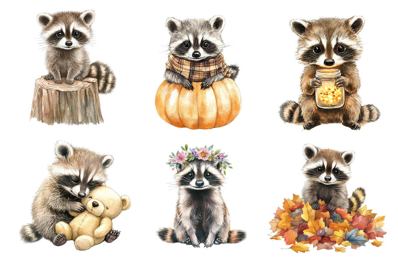 Raccoon & Kit Clipart Bundle - CraftNest - Digital Crafting and Art