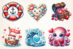 Maritime Valentine Clipart Bundle - CraftNest - Digital Crafting and Art