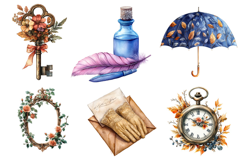 18th Century Victorian Fall Clipart Bundle - CraftNest - Digital Crafting and Art