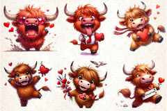 Funny Valentine Highland Cow Clipart Bundle - CraftNest - Digital Crafting and Art