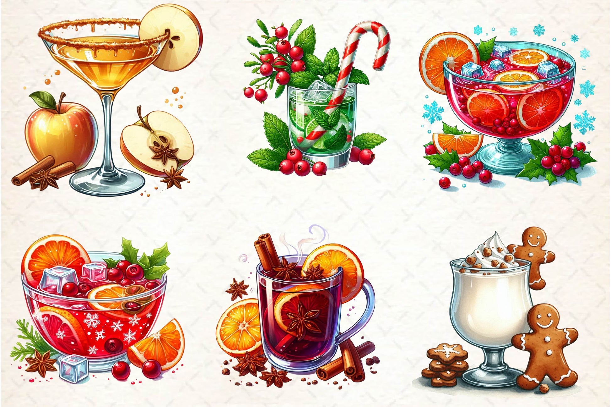 Christmas Cocktail Collection Clipart Bundle - CraftNest - Digital Crafting and Art