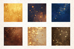 Gold Starry Grunge Digital Paper - CraftNest - Digital Crafting and Art