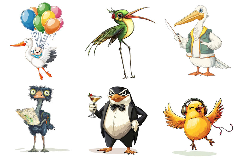 Quirky Funny Bird Clipart Bundle 2 - CraftNest - Digital Crafting and Art