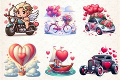 Love Transportation Valentine Clipart Bundle - CraftNest - Digital Crafting and Art