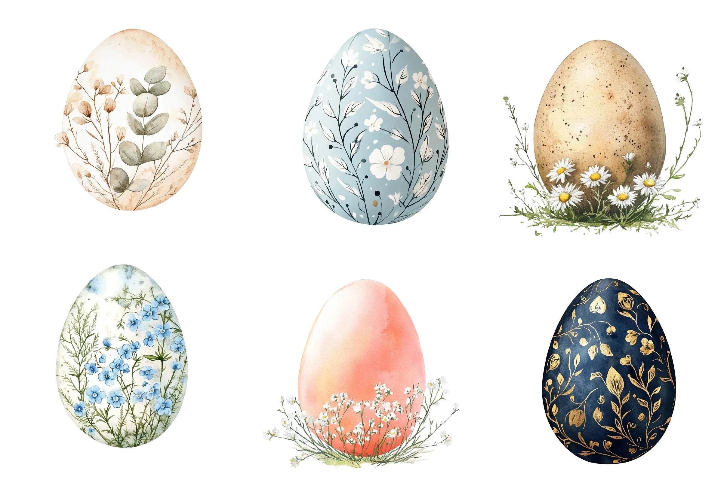 Floral Easter Egg Clipart Bundle - CraftNest - Digital Crafting and Art