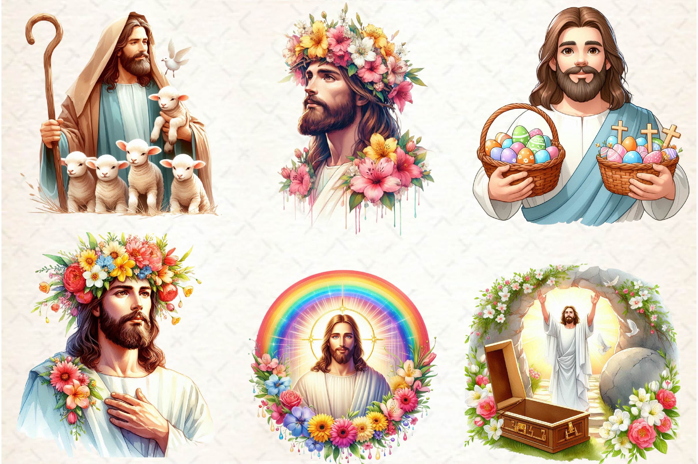 Cute Easter Jesus Clipart Bundle 1 - CraftNest - Digital Crafting and Art