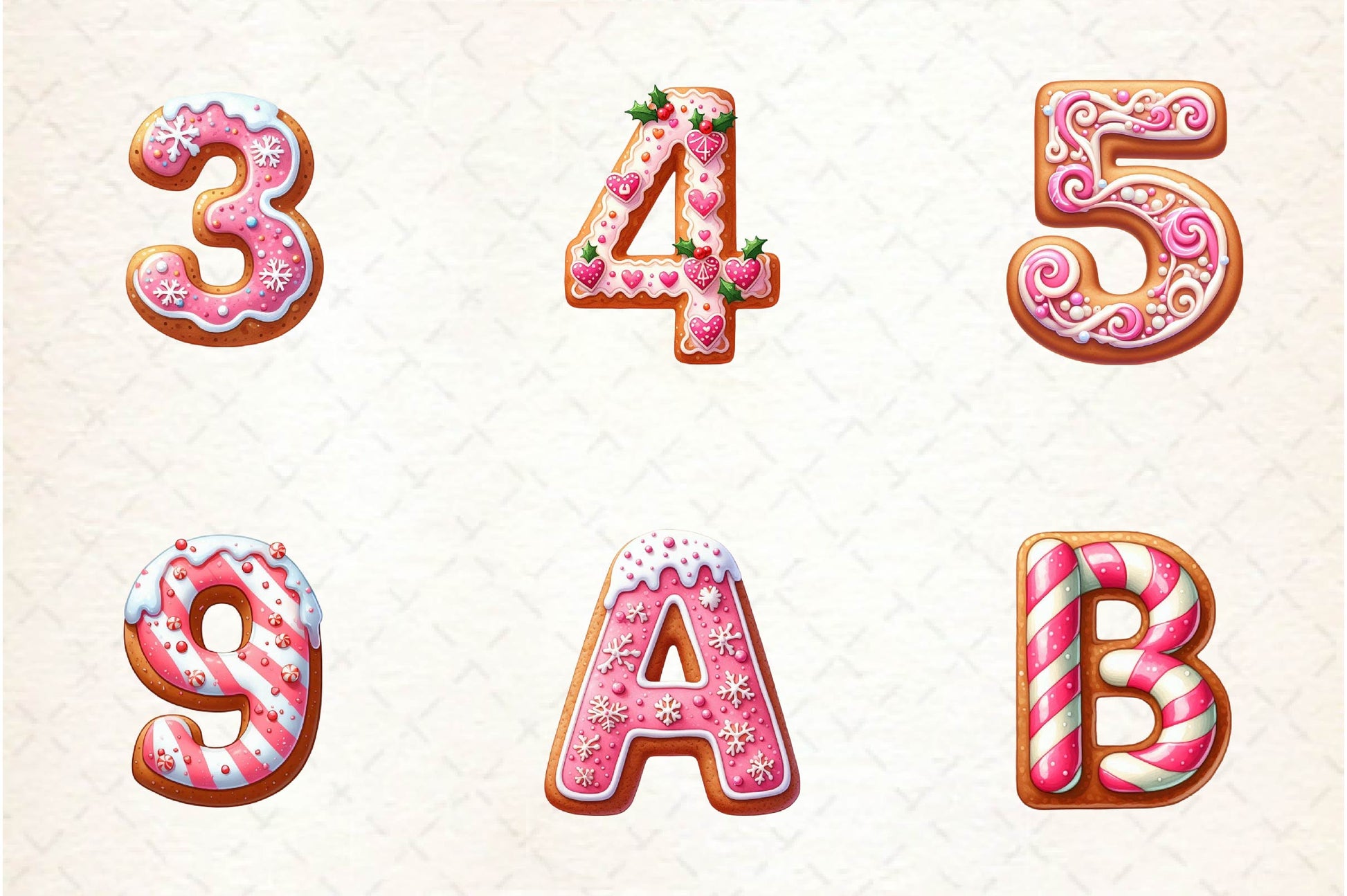 Pink Christmas Gingerbread Alphabet Clipart Bundle - CraftNest - Digital Crafting and Art