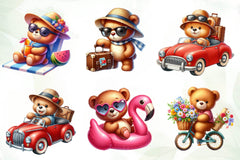 Teddy Bear Summer Trip Clipart Bundle - CraftNest - Digital Crafting and Art