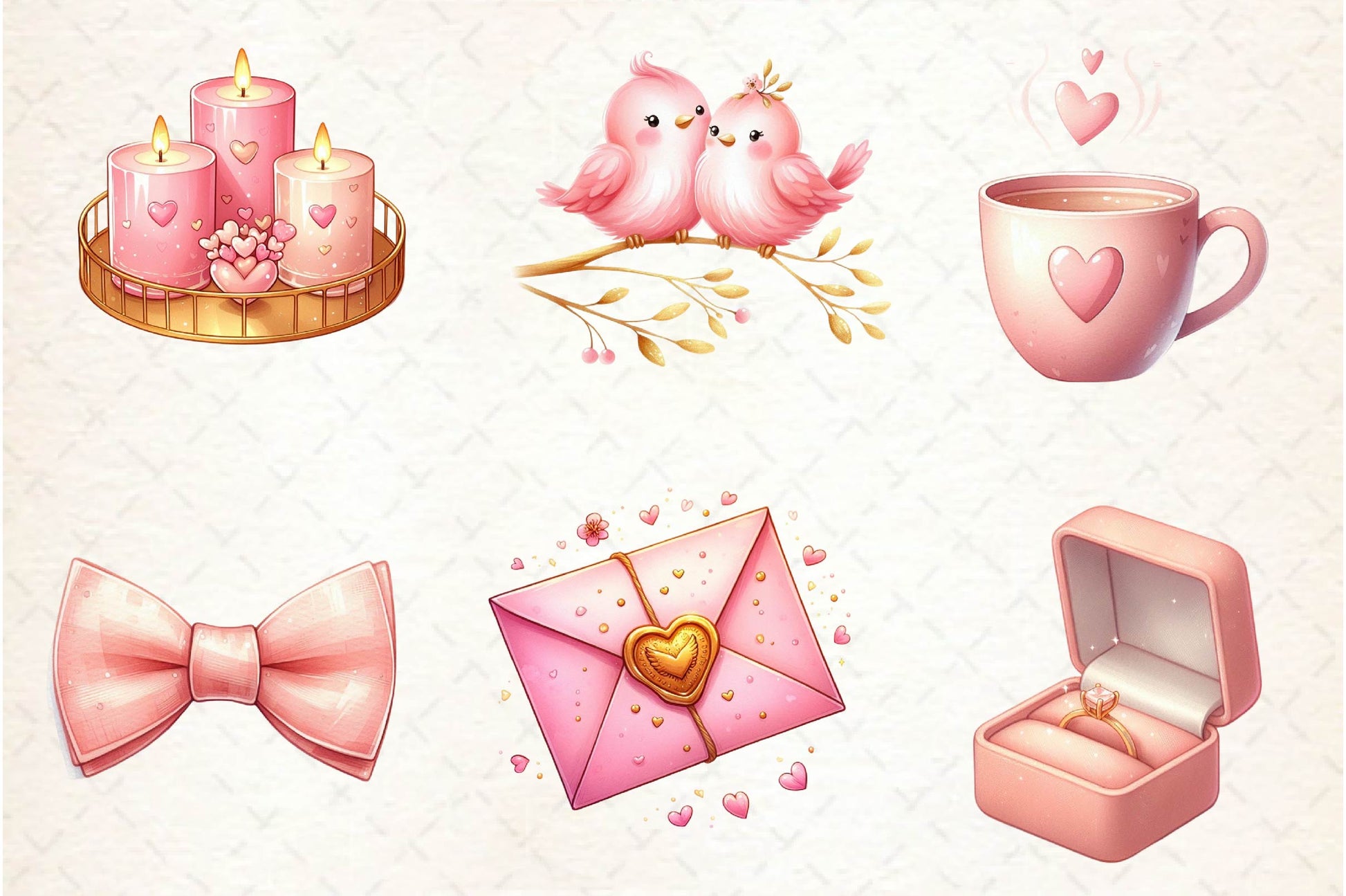 Neutral Pink Valentines Day Clipart Bundle - CraftNest - Digital Crafting and Art