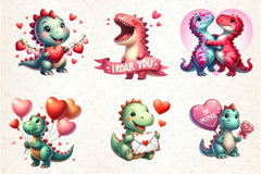 Valentines Day Dinosaur Clipart Bundle - CraftNest - Digital Crafting and Art