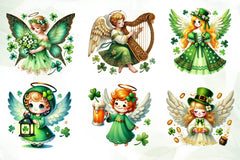 St Patricks Day Angels Clipart Bundle - CraftNest - Digital Crafting and Art