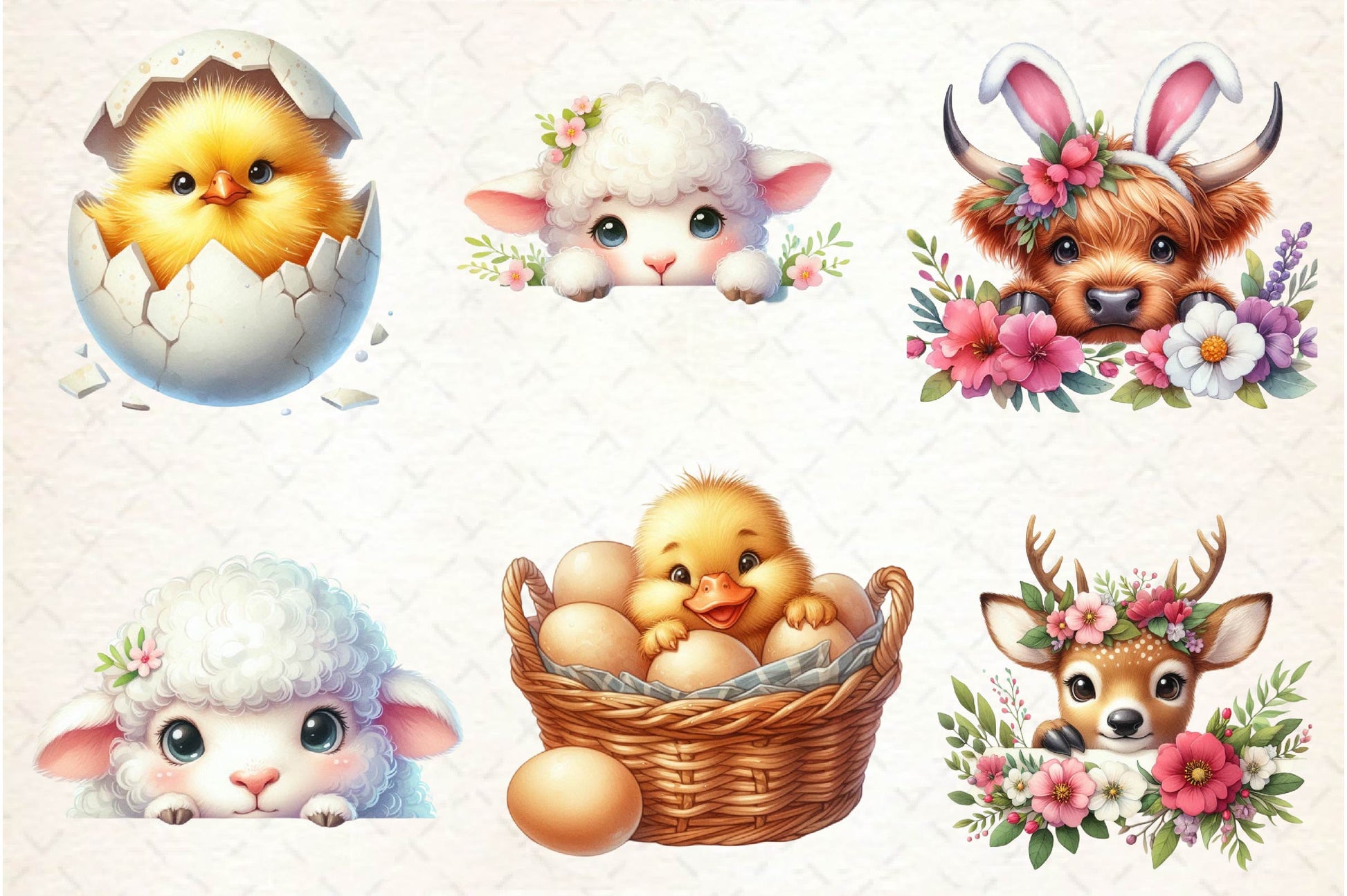 Peeking Easter Animal Clipart Bundle - CraftNest - Digital Crafting and Art