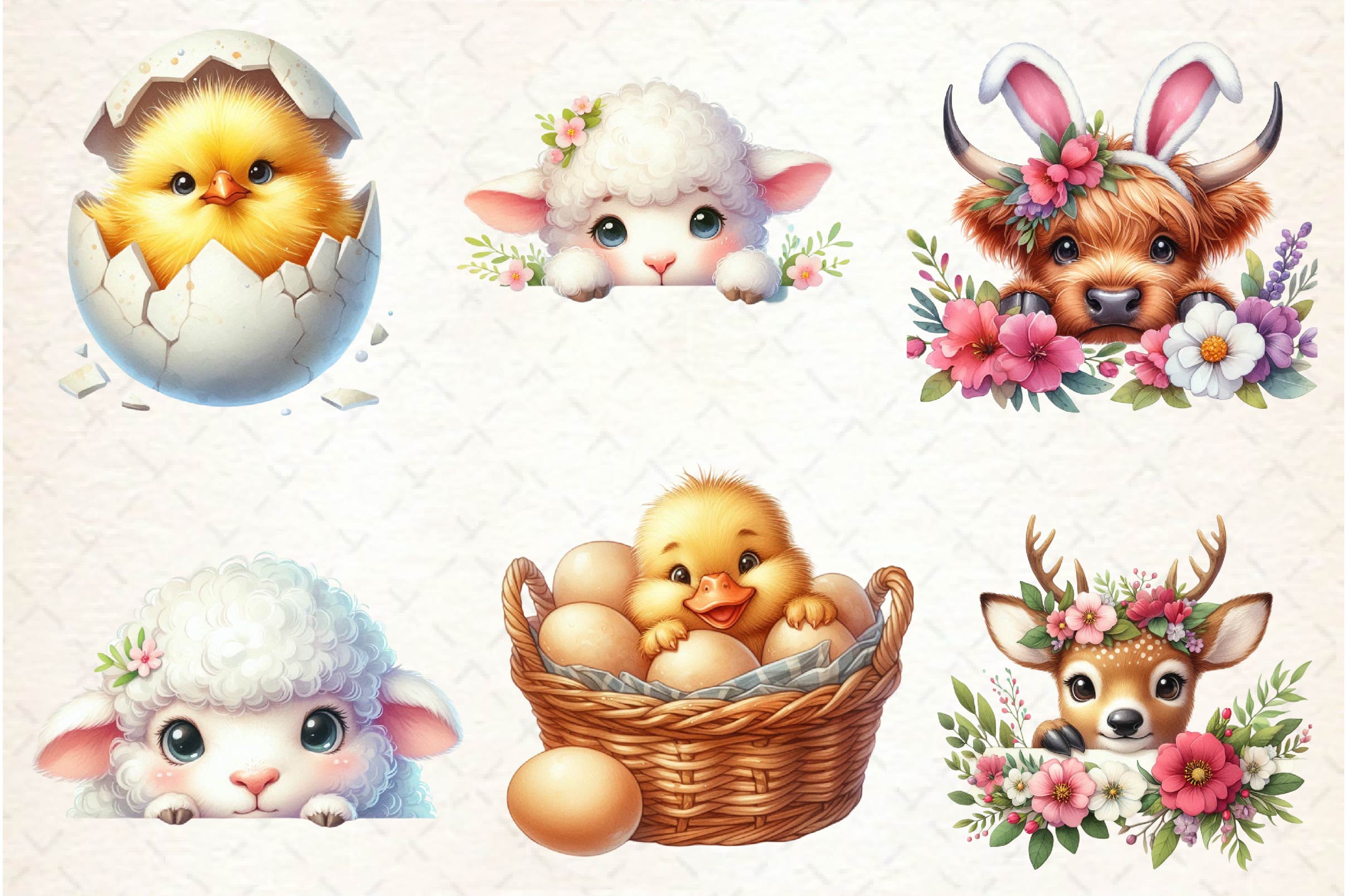 Peeking Easter Animal Clipart Bundle - CraftNest - Digital Crafting and Art