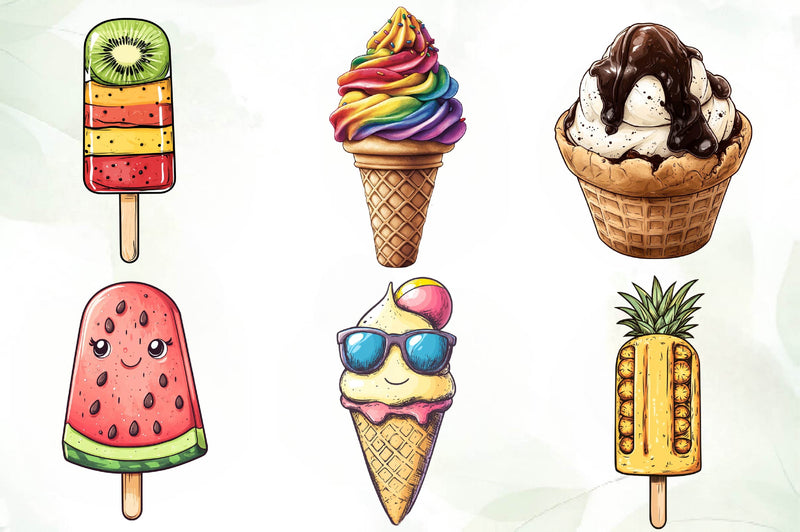 Summer Ice Cream Clipart Bundle 4 - CraftNest - Digital Crafting and Art