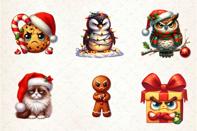 Grumpy Christmas Clipart Bundle - CraftNest - Digital Crafting and Art