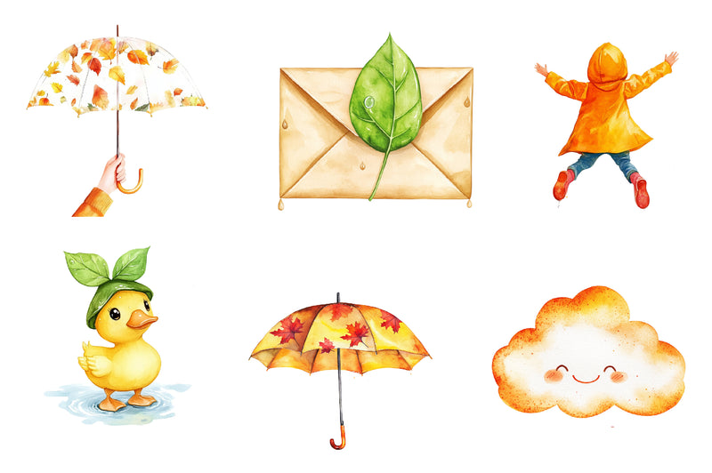 Autumn Rainy Day Clipart Bundle - CraftNest - Digital Crafting and Art