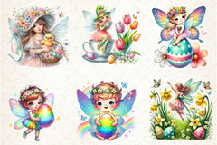 Cute Fairy Easter Clipart Bundle - CraftNest - Digital Crafting and Art