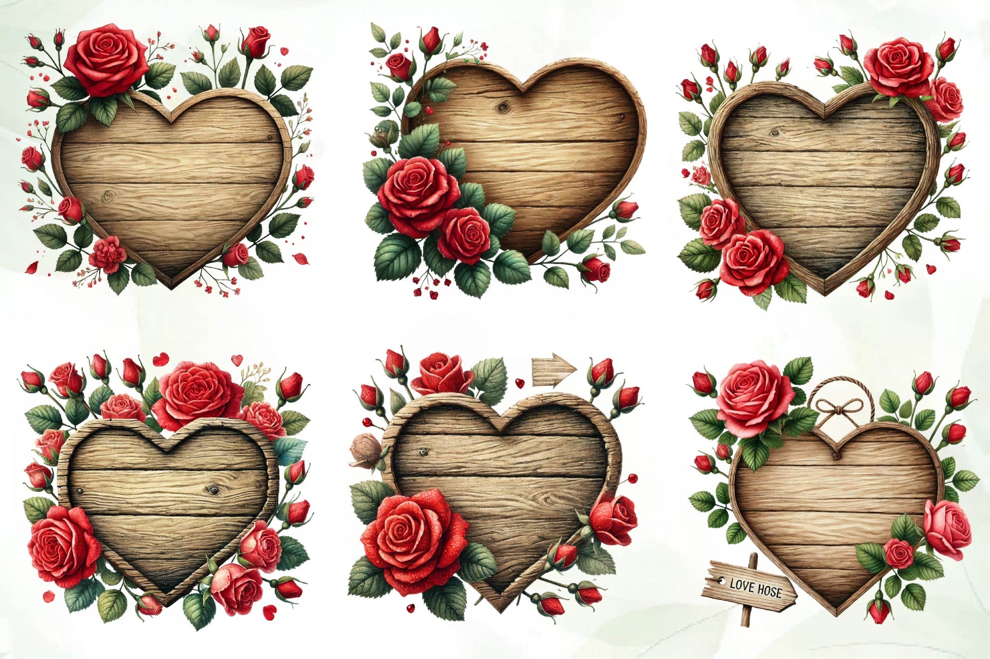 Valentines Empty Wooden Signs Clipart Bundle 1 - CraftNest - Digital Crafting and Art