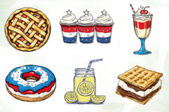 4th Of July Food Clipart Bundle - CraftNest - Digital Crafting and Art