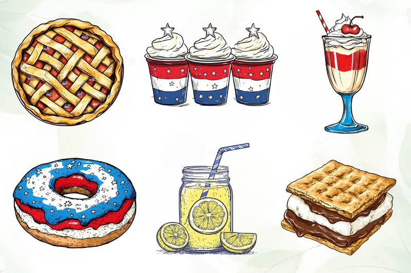 4th Of July Food Clipart Bundle - CraftNest - Digital Crafting and Art