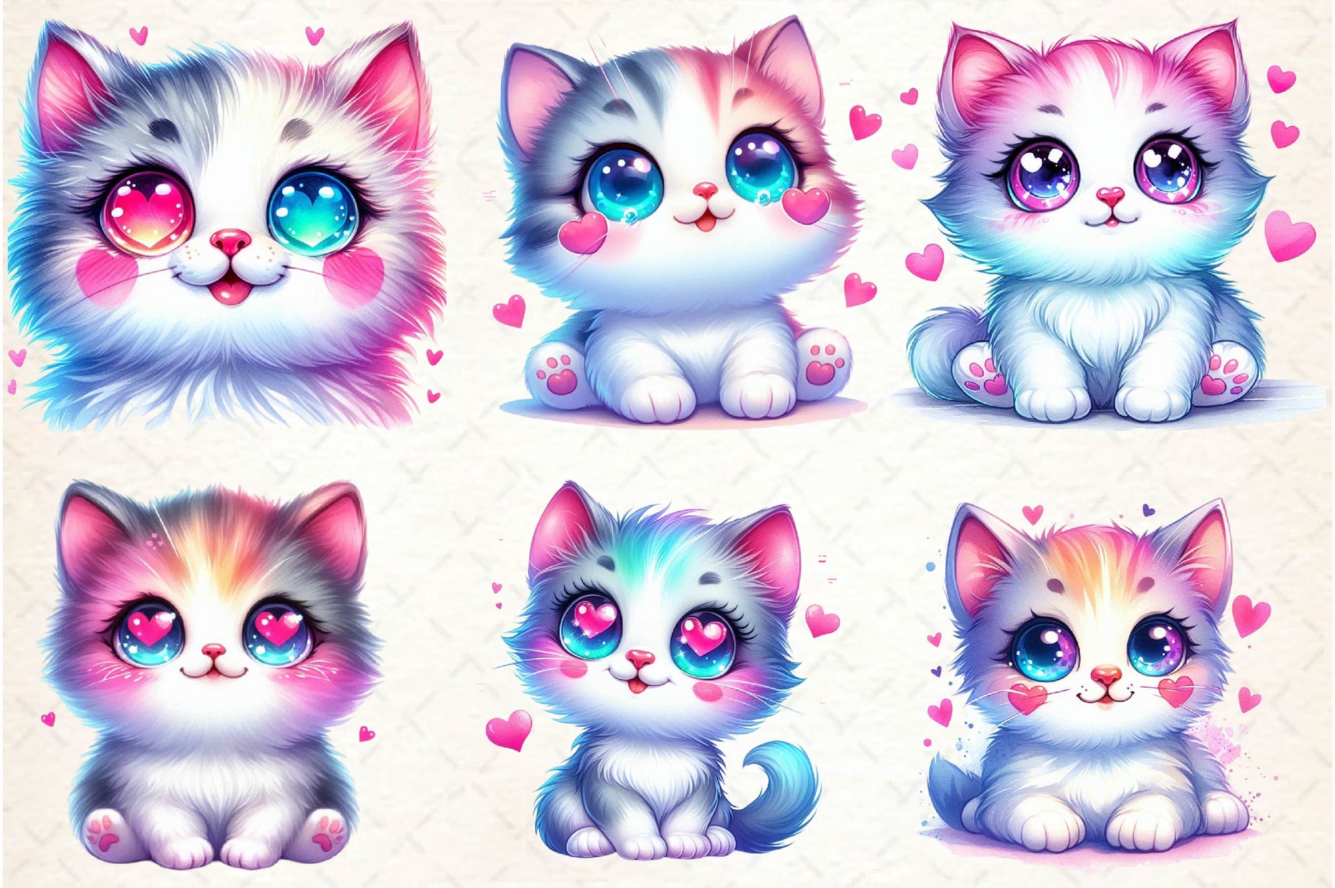 Cute Valentine Kitten Clipart Bundle - CraftNest - Digital Crafting and Art