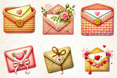 Valentine Crochet Envelopes Clipart Bundle - CraftNest - Digital Crafting and Art