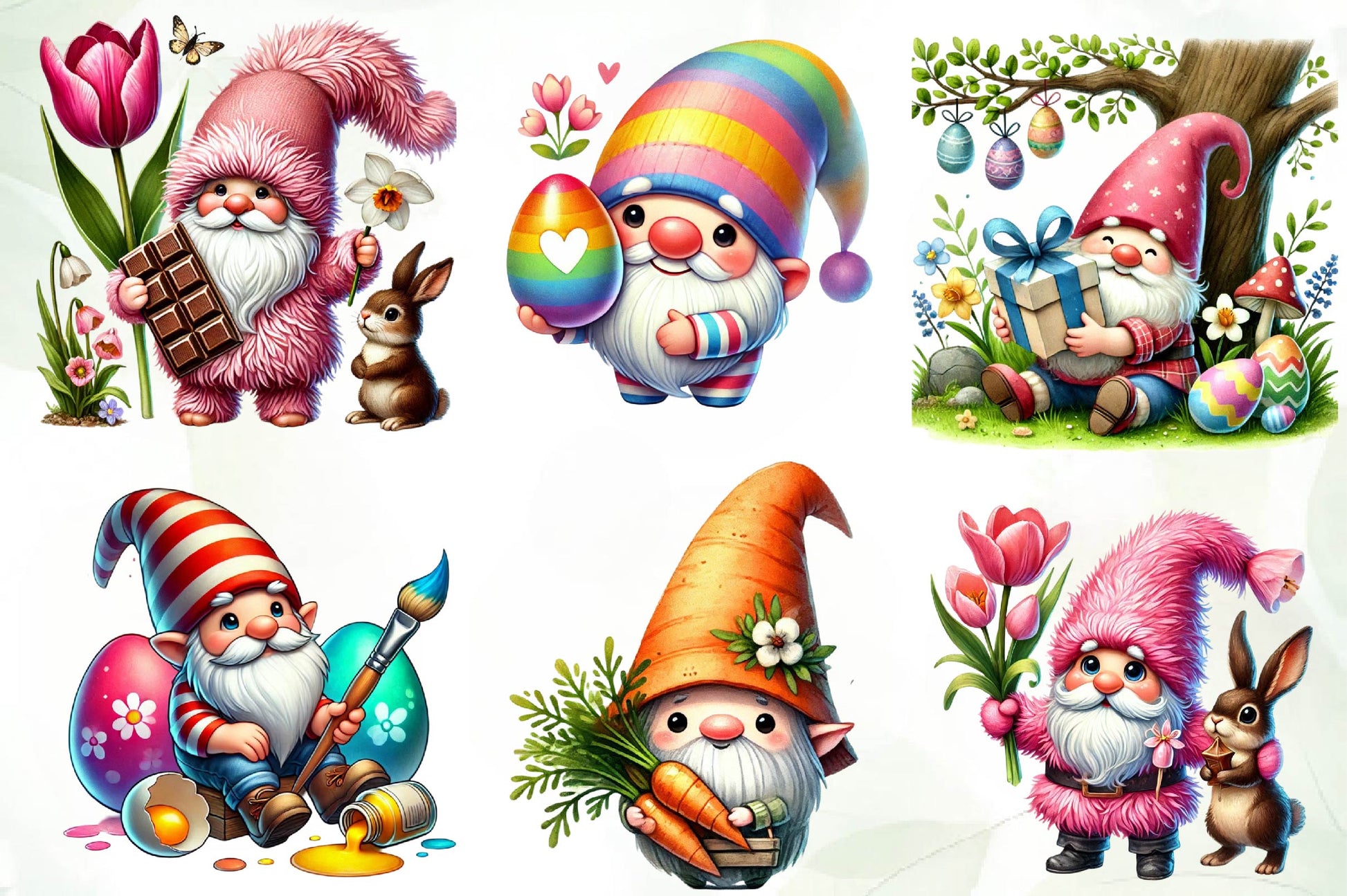 Easter Gnome Clipart Bundle - CraftNest - Digital Crafting and Art