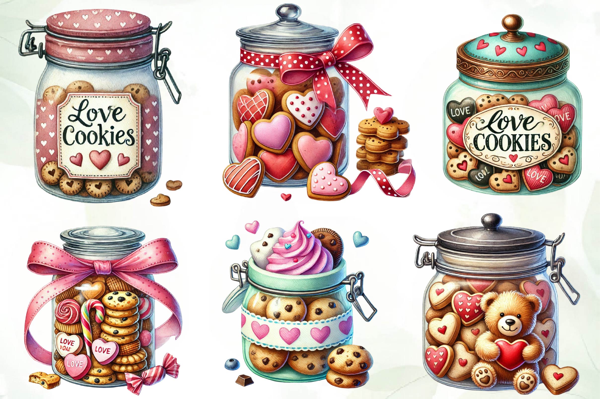 Valentine Valentine Cookie Jar Clipart Bundle - CraftNest - Digital Crafting and Art