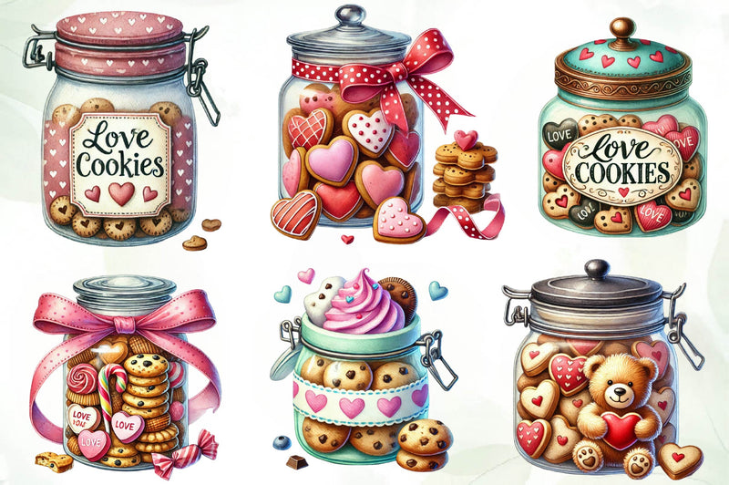 Valentine Valentine Cookie Jar Clipart Bundle - CraftNest - Digital Crafting and Art