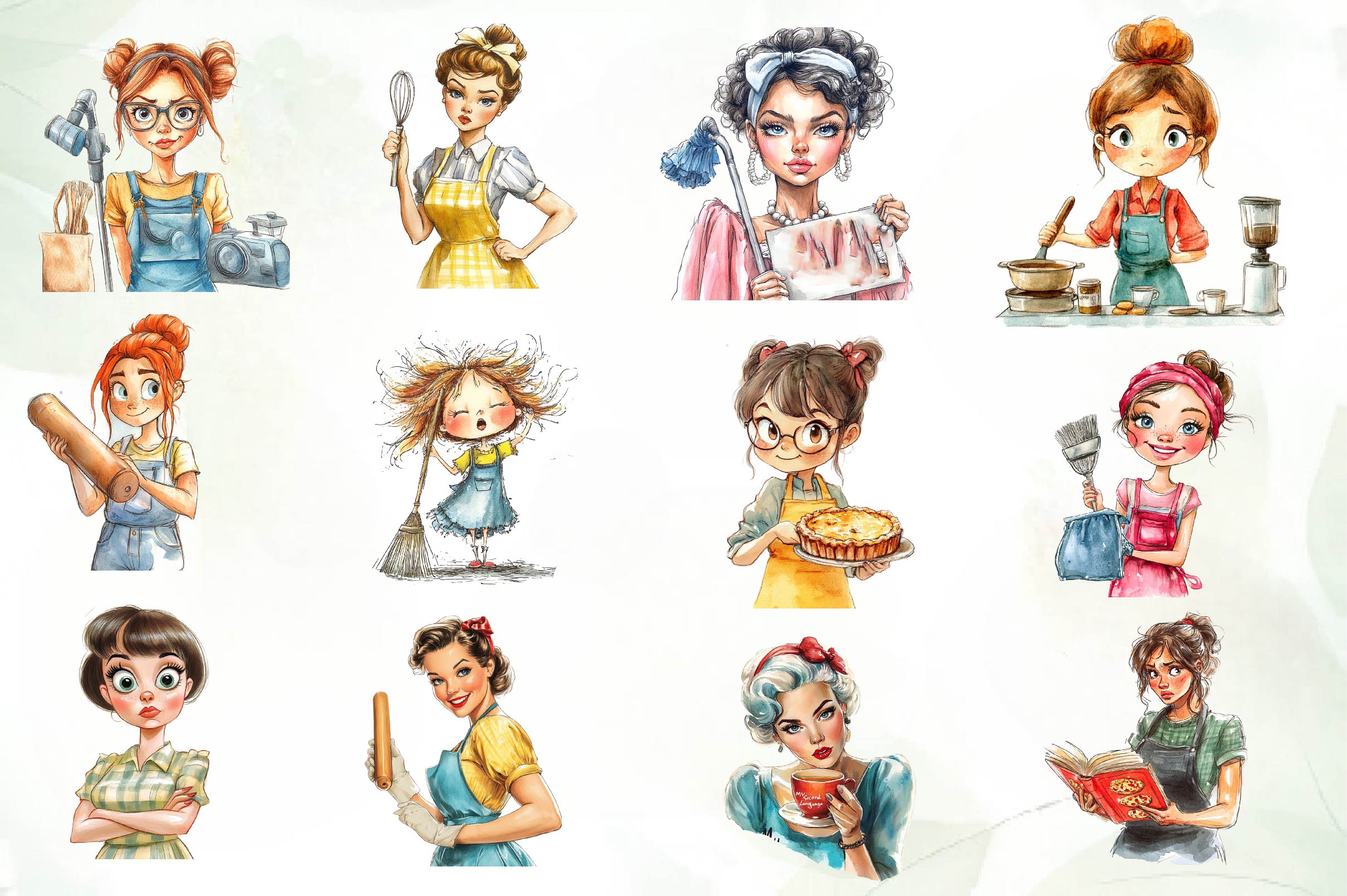 Sarcastic Housewife Clipart Bundle - CraftNest - Digital Crafting and Art