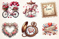 Vintage Valentine Clipart Bundle - CraftNest - Digital Crafting and Art