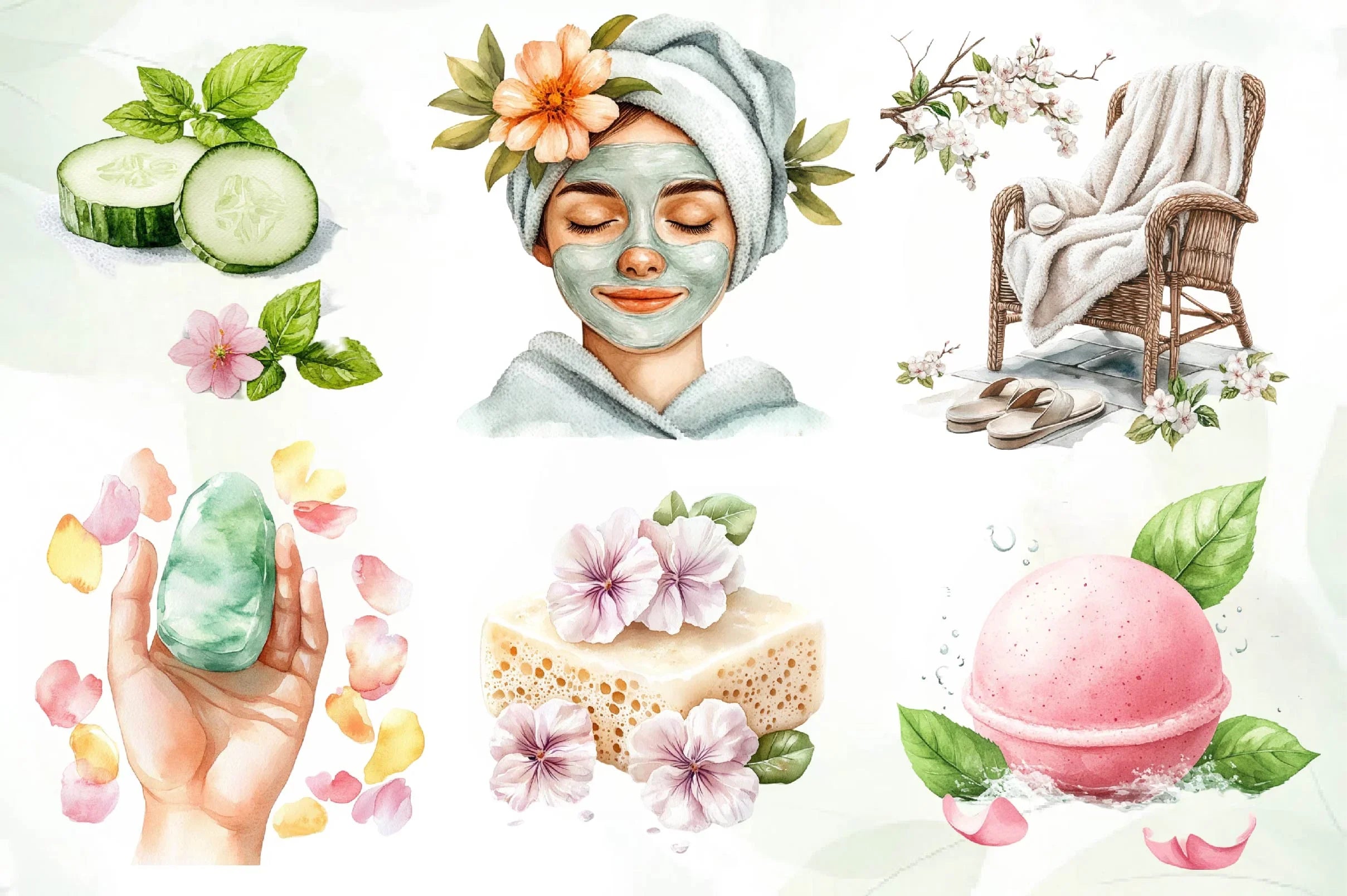Spring Spa Day Clipart Bundle