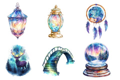 Enchanted Northern Lights Clipart Bundle - CraftNest - Digital Crafting and Art