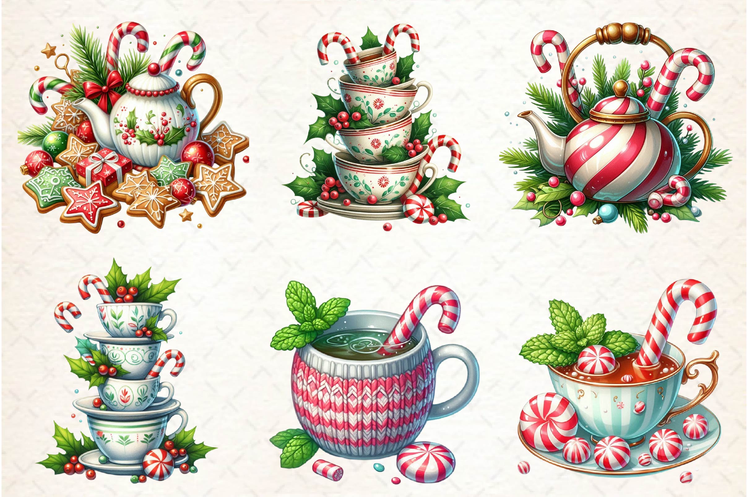Peppermint Tea Clipart Bundle - CraftNest - Digital Crafting and Art