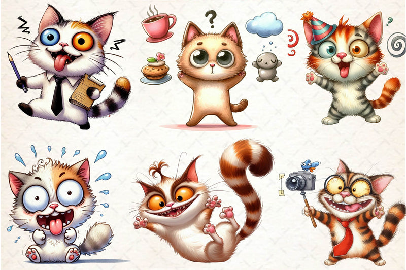 Funny Black Cats Crazy Cat Clipart Bundle - CraftNest - Digital Crafting and Art